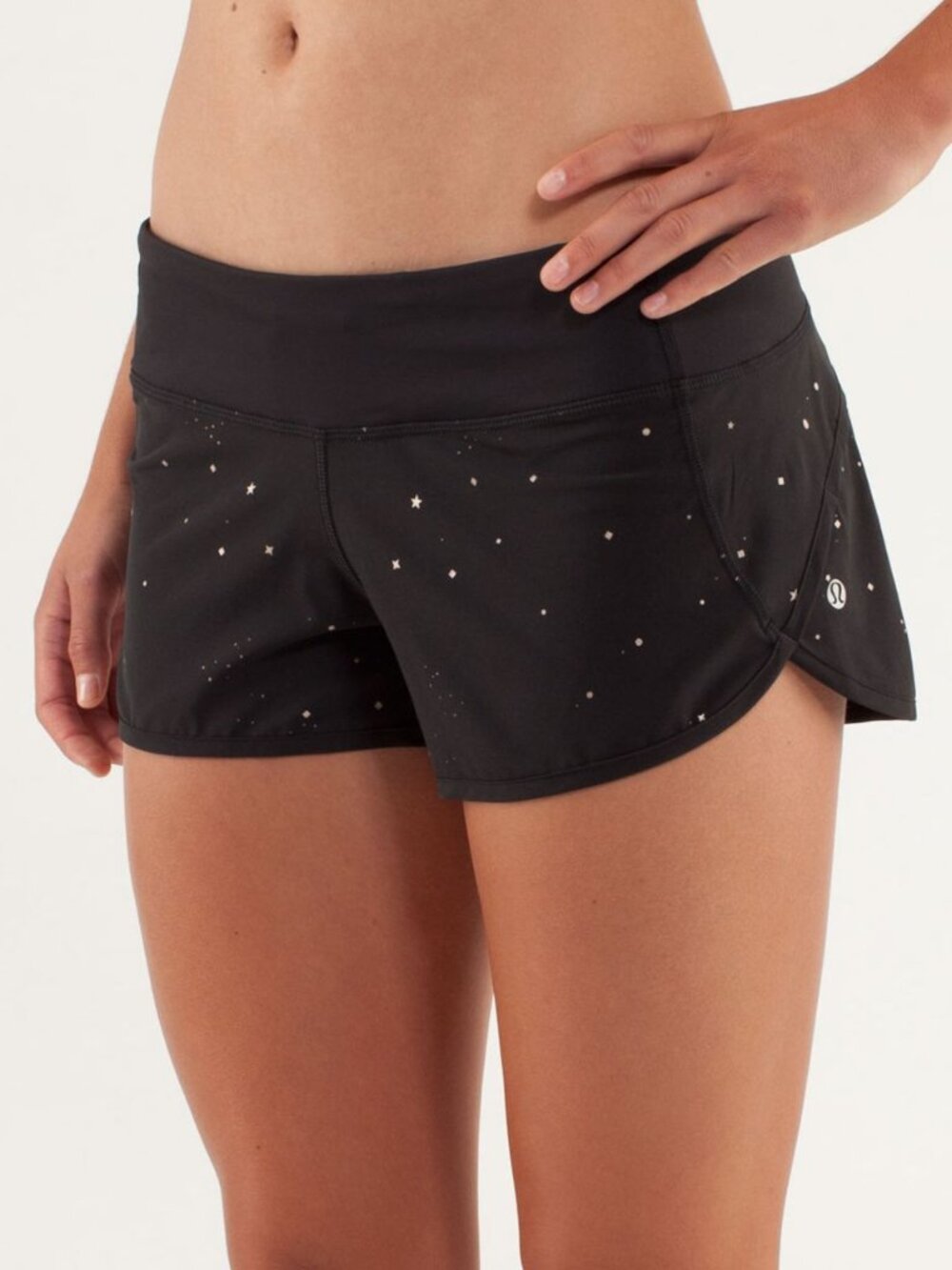 Lululemon Run: Speed Short Twinkle Gold/Black Size 2
